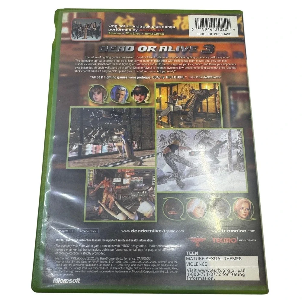Dead or Alive 3 Microsoft Xbox Original Game CIB Fighting Tecmo NTSC DOA3